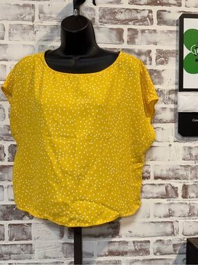 BP Yellow Polka Dot Women's Blouse medium